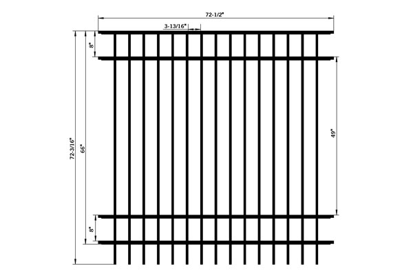 Pannelli ornamentali per recinzione per piscina a 3 binari zincati/in alluminio