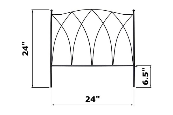 Pannello di recinzione metallica per barriera decorativa per animali da giardino da 24 pollici x 10 piedi