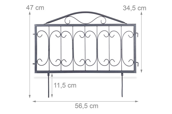 Bordo decorativo per recinzione da giardino in metallo per patio esterno per paesaggio, sezioni di barriera per animali con bordo pieghevole Pannelli di recinzione